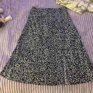 SHEIN Leopard Print Black and Gray Skirt